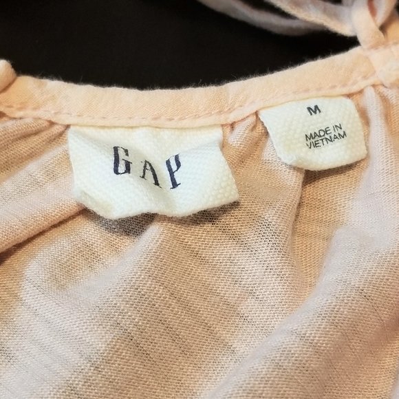 GAP Short Sleeve Tie Back Peasant Tshirt Blouse - Picture 5 of 8
